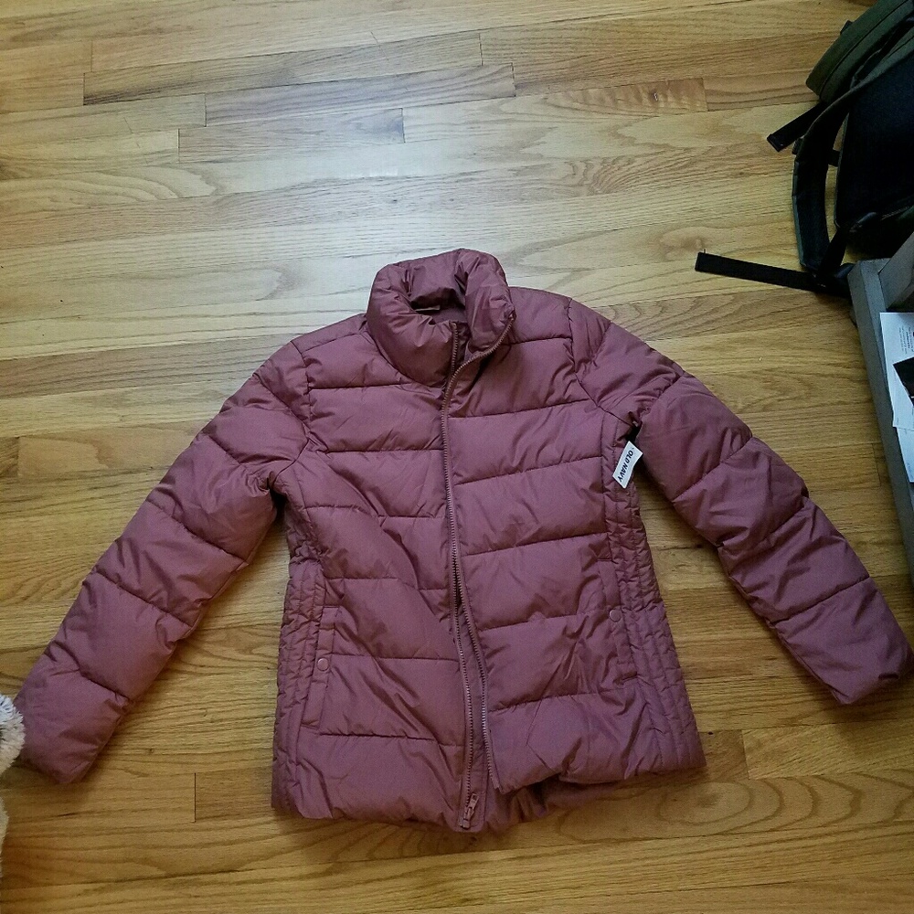 Pink puffer coat